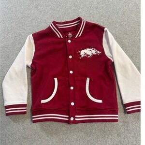 Creative Knitwear Arkansas Razorbacks Varsity Jacket Kids 2T Red White Excellent
